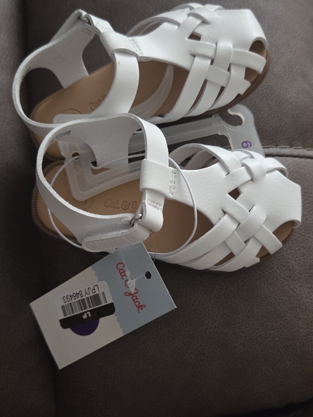 Cat & Jack Kids White Fisherman Sandals - Picture 4 of 5